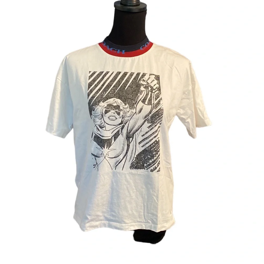 Limited Edition Coach x Marvel Captain Marvel Comic Graphic Oversized T-Shirt XS